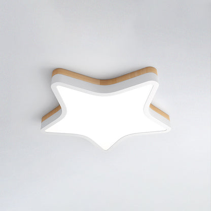 Kids Star LED Flush Mount Lamp Acrylic Bedroom Ceiling Light Fixture in Yellow-White Yellow 18" White Clearhalo 'Ceiling Lights' 'Close To Ceiling Lights' 'Close to ceiling' 'Flush mount' Lighting' 2294196