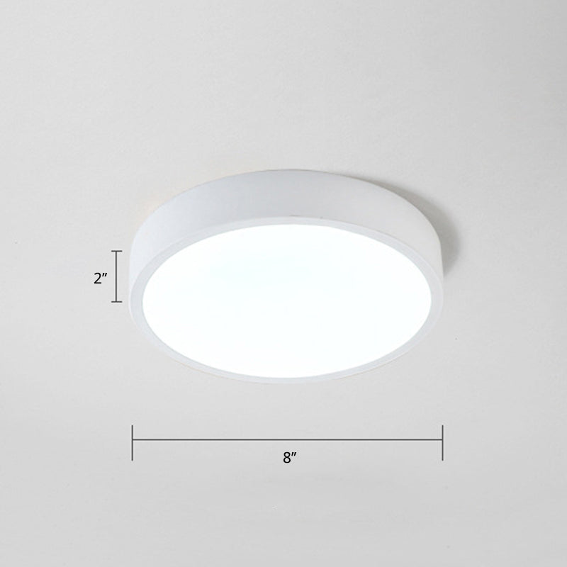 Macaron Creative Round Flush Lamp Acrylic Living Room LED Ceiling Mount Light Fixture 1 White Clearhalo 'Ceiling Lights' 'Close To Ceiling Lights' 'Close to ceiling' 'Flush mount' Lighting' 2294226