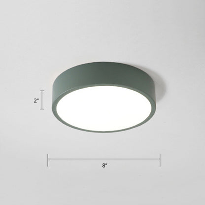 Macaron Creative Round Flush Lamp Acrylic Living Room LED Ceiling Mount Light Fixture 1 Green Clearhalo 'Ceiling Lights' 'Close To Ceiling Lights' 'Close to ceiling' 'Flush mount' Lighting' 2294227