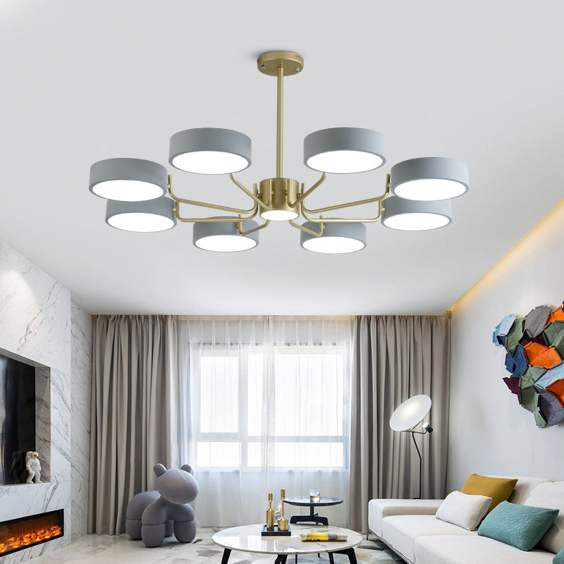 Minimalistic Round Chandelier Light Fixture Acrylic Living Room LED Hanging Lamp Clearhalo 'Ceiling Lights' 'Chandeliers' Lighting' options 2294362