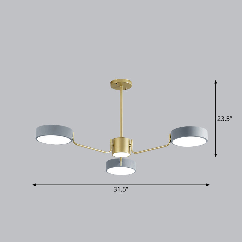 Minimalistic Round Chandelier Light Fixture Acrylic Living Room LED Hanging Lamp 3 Grey Third Gear Clearhalo 'Ceiling Lights' 'Chandeliers' Lighting' options 2294363_62181400-6dfc-4eab-b6c0-337020ca6ea7