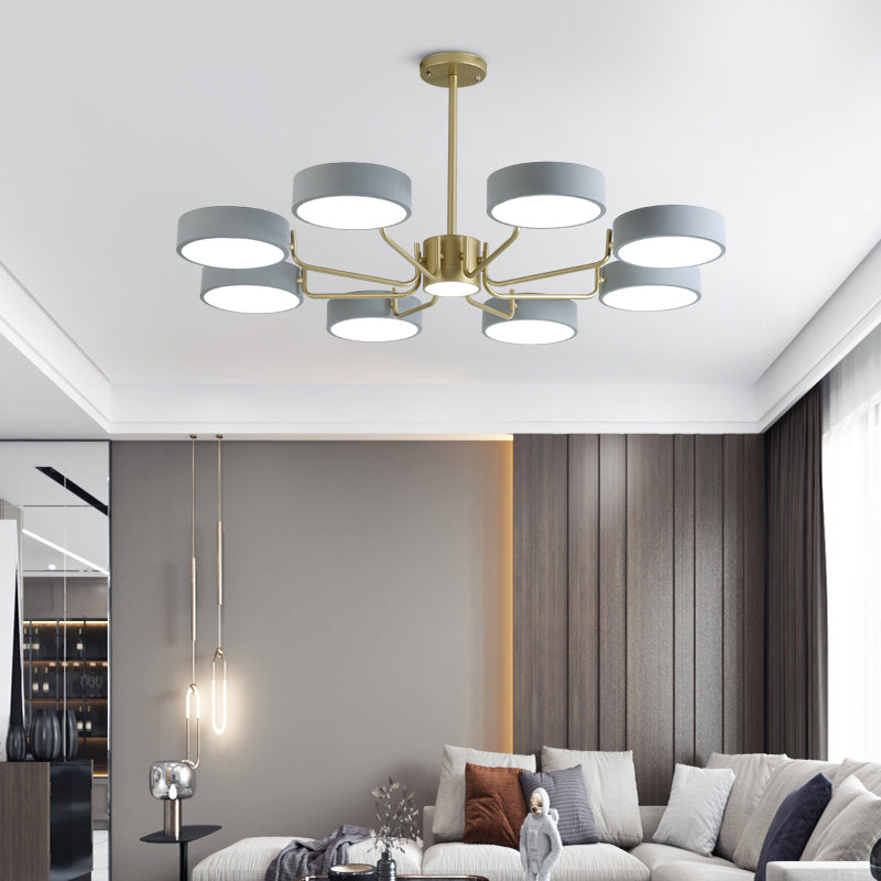 Minimalistic Round Chandelier Light Fixture Acrylic Living Room LED Hanging Lamp Clearhalo 'Ceiling Lights' 'Chandeliers' Lighting' options 2294364