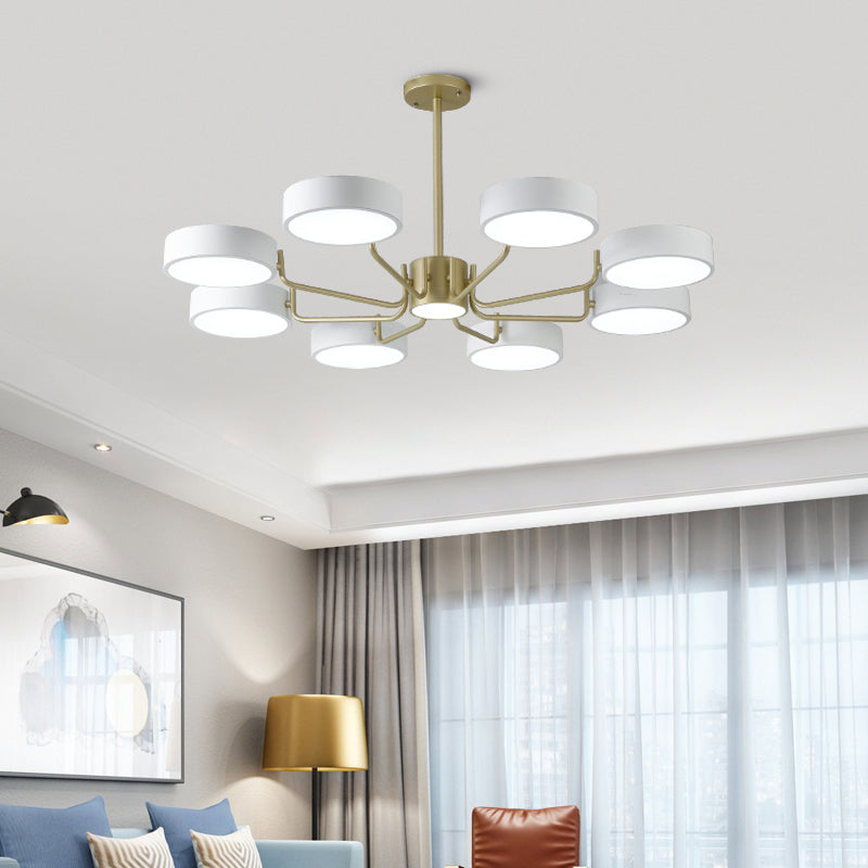 Minimalistic Round Chandelier Light Fixture Acrylic Living Room LED Hanging Lamp Clearhalo 'Ceiling Lights' 'Chandeliers' Lighting' options 2294365