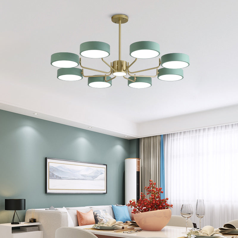 Minimalistic Round Chandelier Light Fixture Acrylic Living Room LED Hanging Lamp Clearhalo 'Ceiling Lights' 'Chandeliers' Lighting' options 2294368