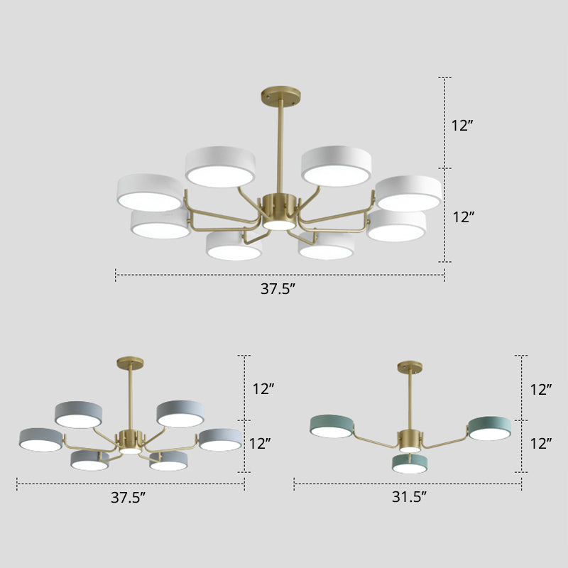 Minimalistic Round Chandelier Light Fixture Acrylic Living Room LED Hanging Lamp Clearhalo 'Ceiling Lights' 'Chandeliers' Lighting' options 2294369