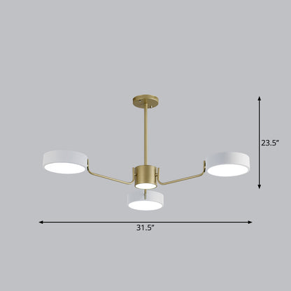 Minimalistic Round Chandelier Light Fixture Acrylic Living Room LED Hanging Lamp 3 White White Clearhalo 'Ceiling Lights' 'Chandeliers' Lighting' options 2294370_2d04726f-1156-407e-a17e-5292c86c4b2c