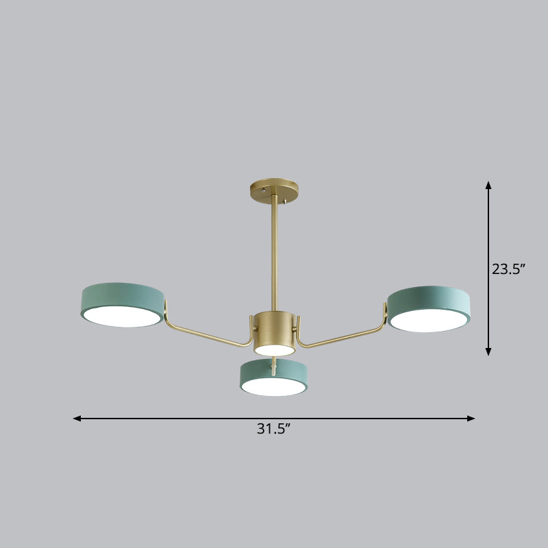 Minimalistic Round Chandelier Light Fixture Acrylic Living Room LED Hanging Lamp 3 Green Third Gear Clearhalo 'Ceiling Lights' 'Chandeliers' Lighting' options 2294371_98c8ecbf-1062-4aa8-9d5b-f10c84d8c520