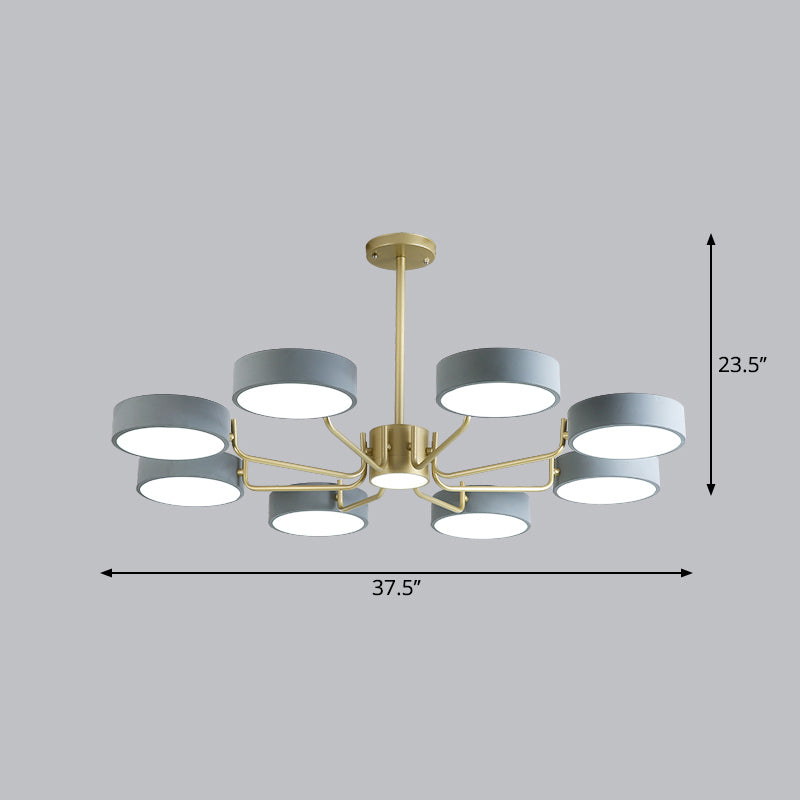 Minimalistic Round Chandelier Light Fixture Acrylic Living Room LED Hanging Lamp 8 Grey Third Gear Clearhalo 'Ceiling Lights' 'Chandeliers' Lighting' options 2294379_b4409566-d013-446a-86b3-2769affb4c81