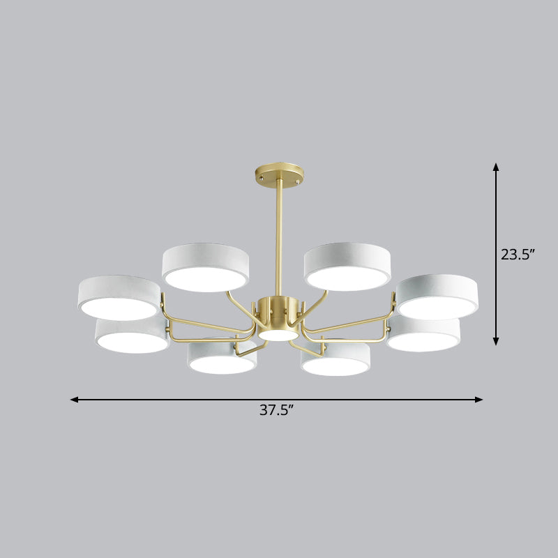 Minimalistic Round Chandelier Light Fixture Acrylic Living Room LED Hanging Lamp 8 White Third Gear Clearhalo 'Ceiling Lights' 'Chandeliers' Lighting' options 2294381_9752f848-c6b7-4d21-ae99-9426f3d356df
