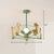 Macaron Cage Ceiling Pendant Light Metal 4-Head Bedroom Chandelier with Wooden Giraffe Deco Green Clearhalo 'Ceiling Lights' 'Chandeliers' Lighting' options 2294401_fde5389d-c447-4dd4-a697-f289360314ca