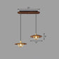 Disc Wooden Pendant Lighting Contemporary 1-Light Hanging Ceiling Light with Cage Bottom 2 Coffee Clearhalo 'Ceiling Lights' 'Modern Pendants' 'Modern' 'Pendant Lights' 'Pendants' Lighting' 2294495