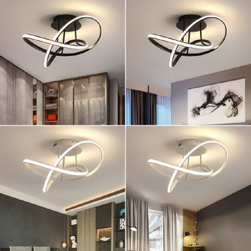 Acrylic Cycle LED Semi Mount Lighting Elegant Minimalist Ceiling Light for Bedroom Clearhalo 'Ceiling Lights' 'Close To Ceiling Lights' 'Close to ceiling' 'Semi-flushmount' Lighting' 2294504