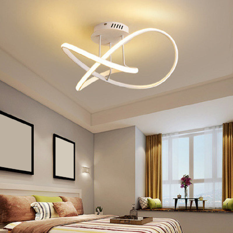 Acrylic Cycle LED Semi Mount Lighting Elegant Minimalist Ceiling Light for Bedroom Clearhalo 'Ceiling Lights' 'Close To Ceiling Lights' 'Close to ceiling' 'Semi-flushmount' Lighting' 2294508