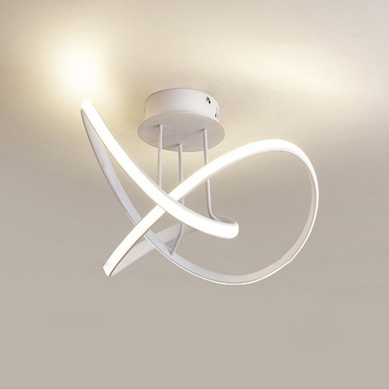 Acrylic Cycle LED Semi Mount Lighting Elegant Minimalist Ceiling Light for Bedroom Clearhalo 'Ceiling Lights' 'Close To Ceiling Lights' 'Close to ceiling' 'Semi-flushmount' Lighting' 2294509
