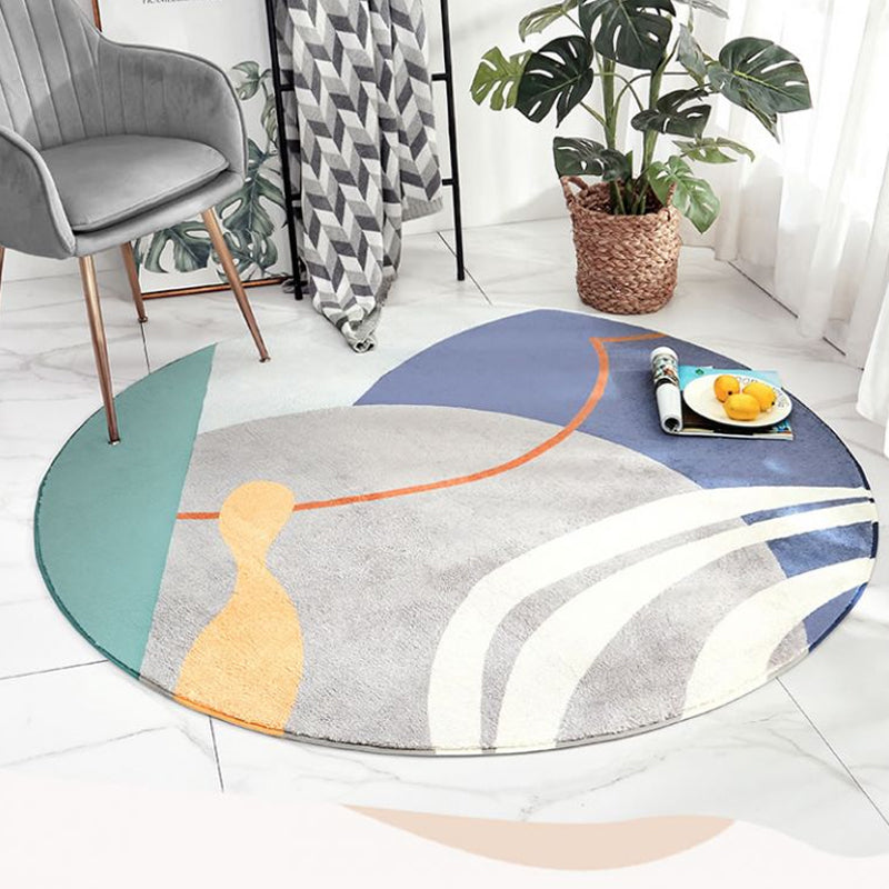 Modern Living Room Rug Multi-Color Color Block Indoor Rug Synthetics Non-Slip Stain-Resistant Carpet Grey Clearhalo 'Area Rug' 'Rug' 2295770