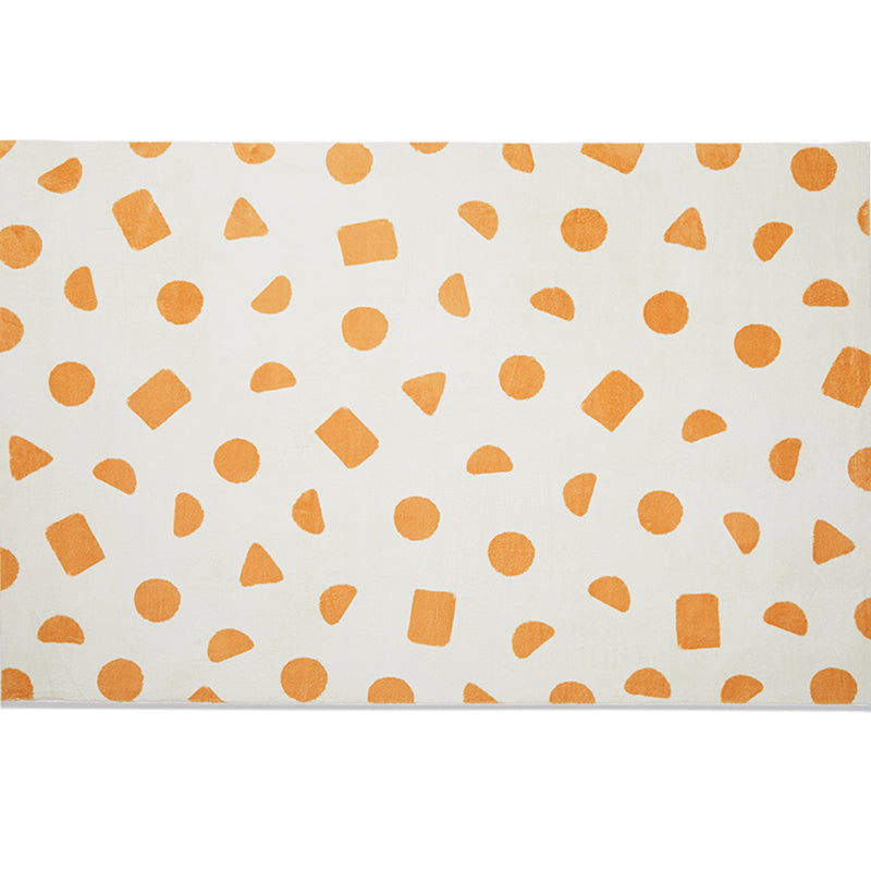 Nordic Living Room Rug Multi Colored Polyster Indoor Rug Anti-Slip Backing Pet Friendly Area Carpet White-Orange Clearhalo 'Area Rug' 'Rug' 2295788