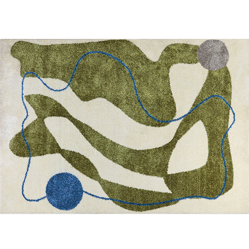 Simplicity Decoration Rug Multi Colored Abstract Print Area Rug Polyster Non-Slip Backing Pet Friendly Carpet Dark Army Green Clearhalo 'Area Rug' 'Rug' 2295795
