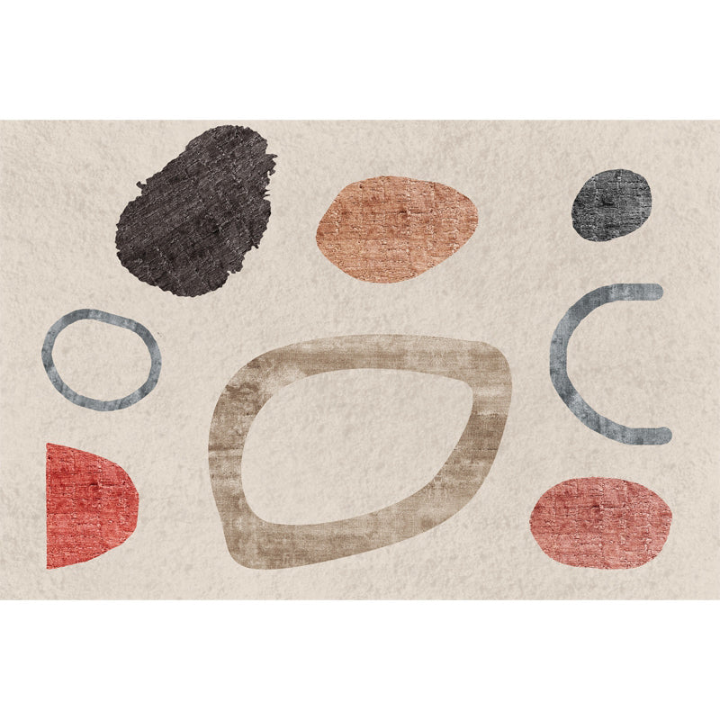 Scandinavian Bedroom Rug Multi Colored Colorblock Indoor Rug Cotton Blend Easy Care Pet Friendly Area Carpet Dark Beige Clearhalo 'Area Rug' 'Rug' 2295826