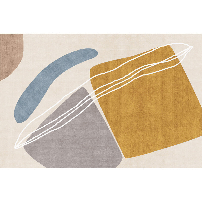 Scandinavian Bedroom Rug Multi Colored Colorblock Indoor Rug Cotton Blend Easy Care Pet Friendly Area Carpet Gray-Yellow Clearhalo 'Area Rug' 'Rug' 2295828