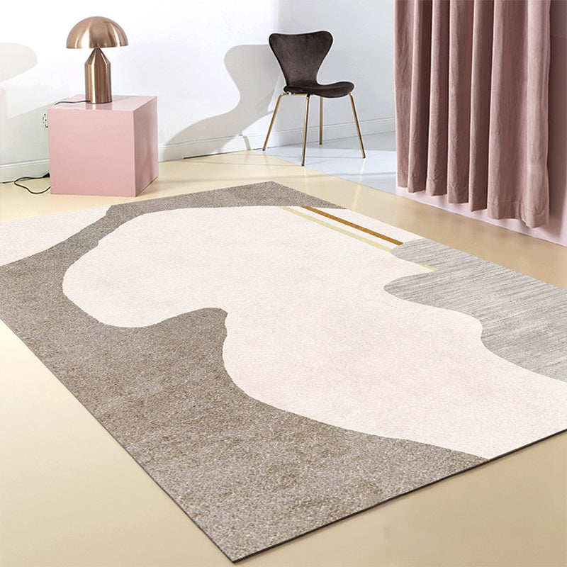 Scandinavian Bedroom Rug Multi Colored Colorblock Indoor Rug Cotton Blend Easy Care Pet Friendly Area Carpet Gray-White Clearhalo 'Area Rug' 'Rug' 2295830