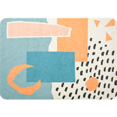 Multi-Color Bedroom Rug Calming Color Block Area Rug Cotton Blend Pet ...