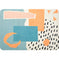Multi-Color Bedroom Rug Calming Color Block Area Rug Cotton Blend Pet ...