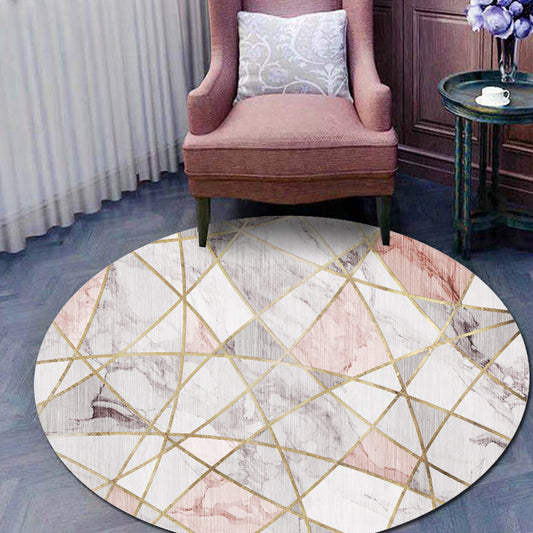 Comfort Bedroom Rug Multi Colored Geo Printed Indoor Rug Polyster Non-Slip Washable Area Carpet Light Pink Clearhalo 'Area Rug' 'Modern' 'Rugs' Rug' 2295887