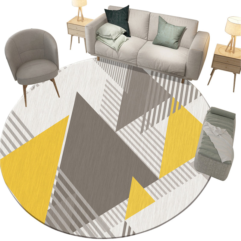 Modern Parlor Rug Multi Colored Geometric Pattern Area Rug Polypropylene Easy Care Pet Friendly Carpet Yellow Clearhalo 'Area Rug' 'Modern' 'Rugs' Rug' 2295889