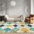 Contemporary Living Room Rug Multi Colored Geo Pattern Carpet Polyster Anti-Slip Backing Easy Care Rug Yellow-Blue Clearhalo 'Area Rug' 'Modern' 'Rugs' Rug' 2295921