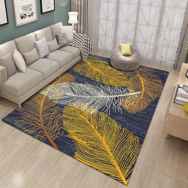 Formal Plant Printed Rug Multi Colored Polyster Indoor Rug Non-Slip Pet Friendly Washable Area Carpet for Parlor Gold Clearhalo 'Area Rug' 'Modern' 'Rugs' Rug' 2295926