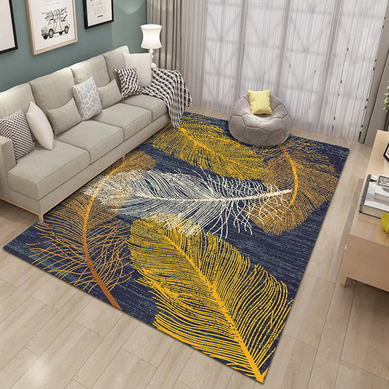 Formal Plant Printed Rug Multi Colored Polyster Indoor Rug Non-Slip Pet Friendly Washable Area Carpet for Parlor Gold Clearhalo 'Area Rug' 'Modern' 'Rugs' Rug' 2295926