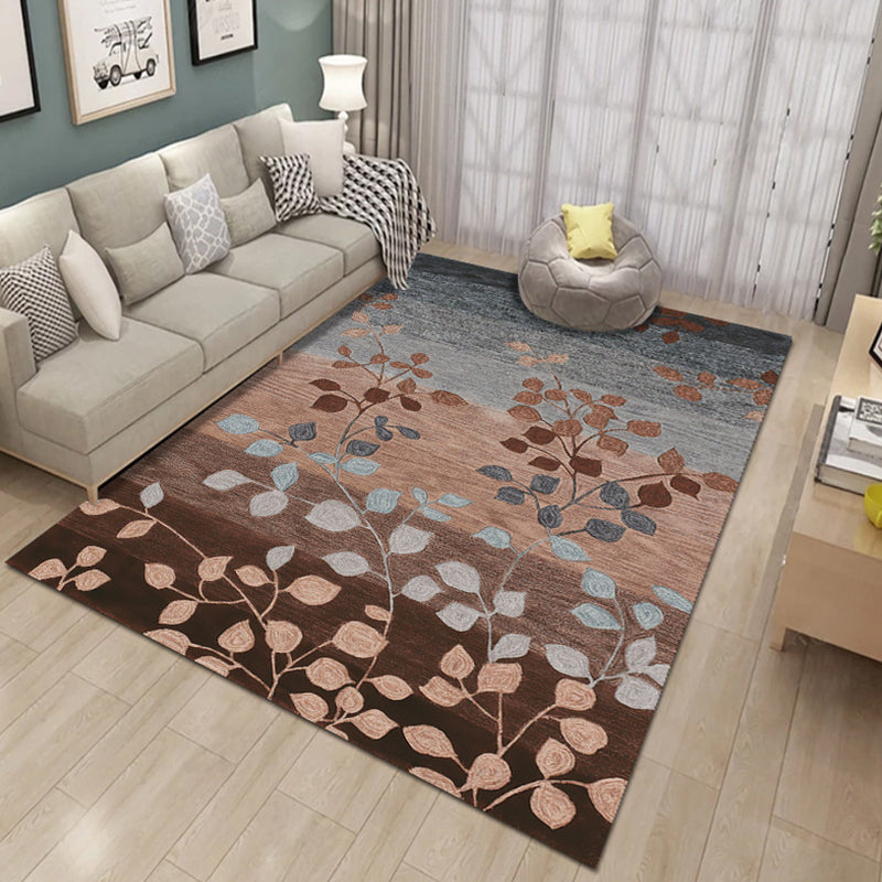 Formal Plant Printed Rug Multi Colored Polyster Indoor Rug Non-Slip Pet Friendly Washable Area Carpet for Parlor Light Brown Clearhalo 'Area Rug' 'Modern' 'Rugs' Rug' 2295931