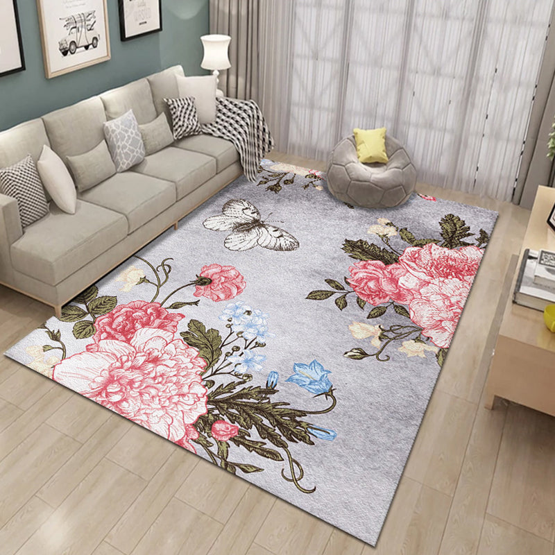Formal Plant Printed Rug Multi Colored Polyster Indoor Rug Non-Slip Pet Friendly Washable Area Carpet for Parlor Clearhalo 'Area Rug' 'Modern' 'Rugs' Rug' 2295932