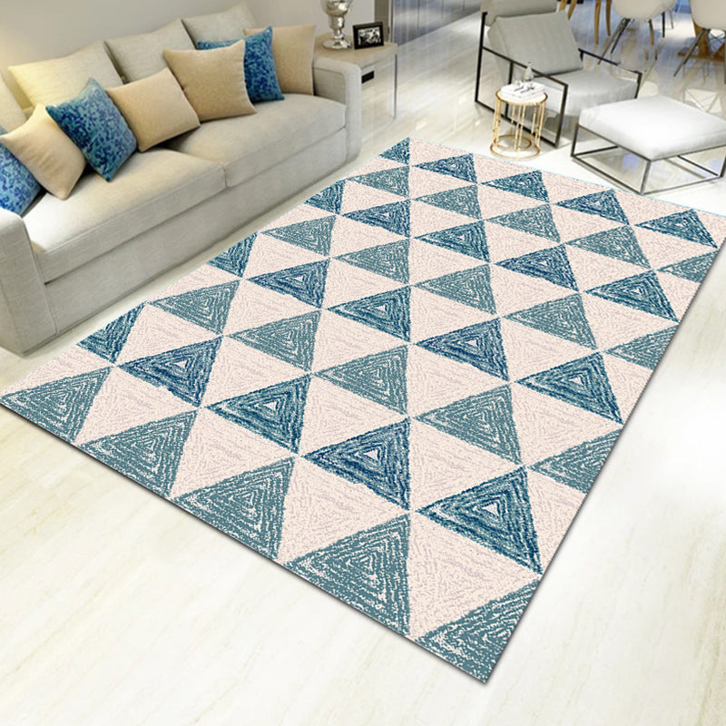 Formal Plant Printed Rug Multi Colored Polyster Indoor Rug Non-Slip Pet Friendly Washable Area Carpet for Parlor Blue Clearhalo 'Area Rug' 'Modern' 'Rugs' Rug' 2295939