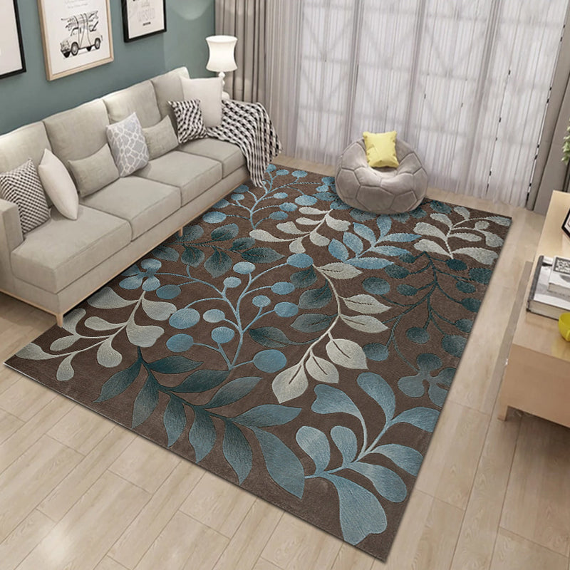 Formal Plant Printed Rug Multi Colored Polyster Indoor Rug Non-Slip Pet Friendly Washable Area Carpet for Parlor Brown Clearhalo 'Area Rug' 'Modern' 'Rugs' Rug' 2295940