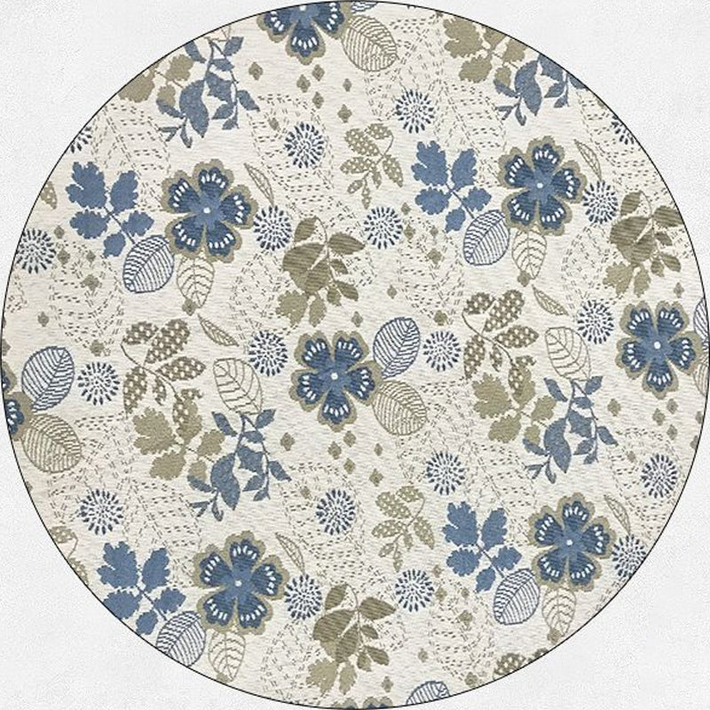 Multi-Colored Country Rug Polyster Plant Print Area Carpet Anti-Slip Backing Pet Friendly Indoor Rug for Bedroom Clearhalo 'Area Rug' 'French Country' 'Rugs' Rug' 2295963