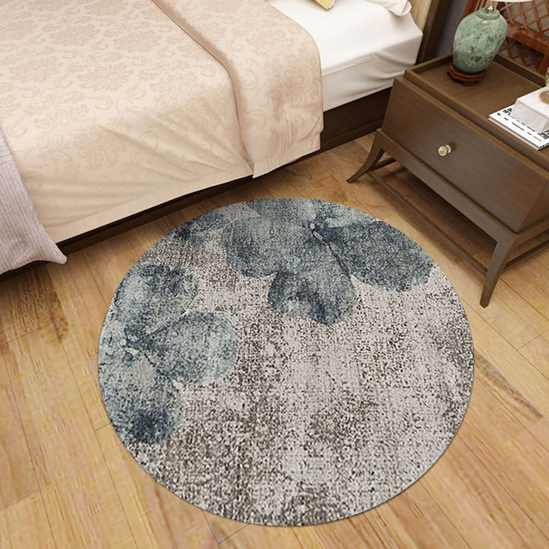 Nordic Decoration Rug Multi Color Floral Print Indoor Rug Polypropylene Anti-Slip Pet Friendly Carpet Silver Gray Clearhalo 'Area Rug' 'Modern' 'Rugs' Rug' 2295983
