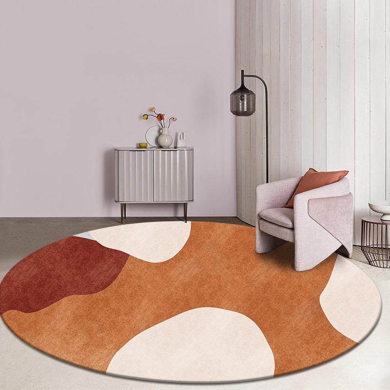 Multicolor Modern Rug Cotton Blend Color-Block Area Carpet Easy Care Machine Washable Indoor Rug for Decoration Brown Clearhalo 'Area Rug' 'Rug' 2296022