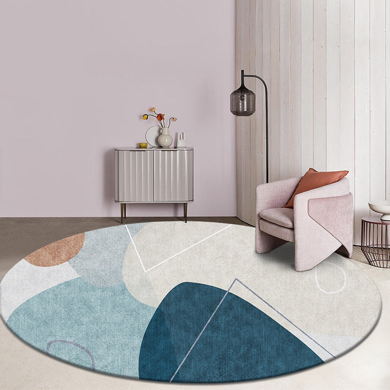 Multicolor Modern Rug Cotton Blend Color-Block Area Carpet Easy Care Machine Washable Indoor Rug for Decoration Blue Clearhalo 'Area Rug' 'Rug' 2296024