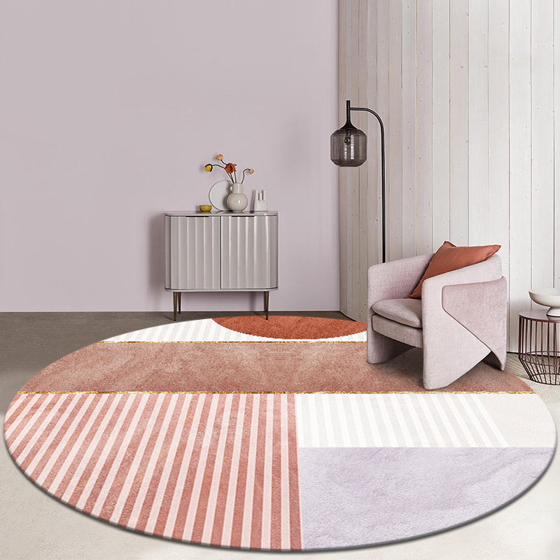 Multicolor Modern Rug Cotton Blend Color-Block Area Carpet Easy Care Machine Washable Indoor Rug for Decoration Orange Clearhalo 'Area Rug' 'Rug' 2296026
