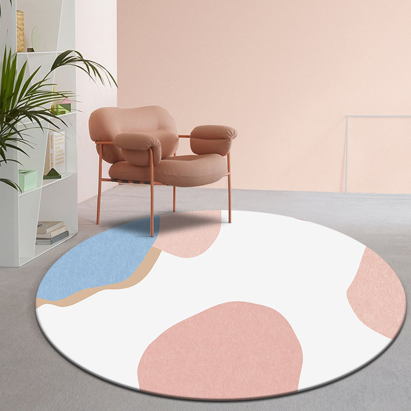 Multicolor Modern Rug Cotton Blend Color-Block Area Carpet Easy Care Machine Washable Indoor Rug for Decoration Nude Pink Clearhalo 'Area Rug' 'Rug' 2296030
