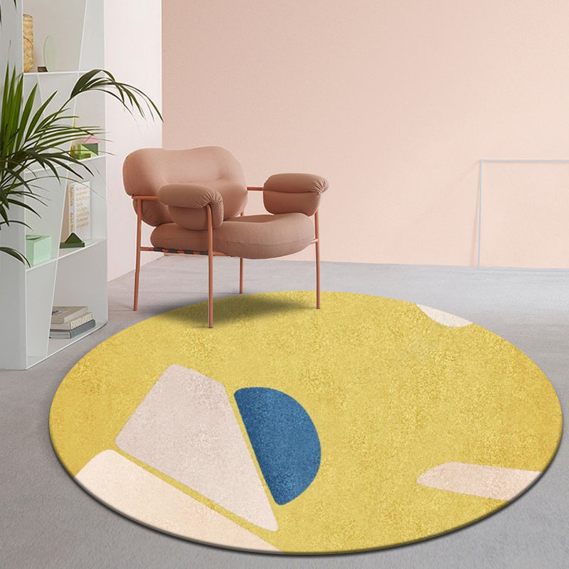 Multicolor Modern Rug Cotton Blend Color-Block Area Carpet Easy Care Machine Washable Indoor Rug for Decoration Yellow Clearhalo 'Area Rug' 'Rug' 2296031
