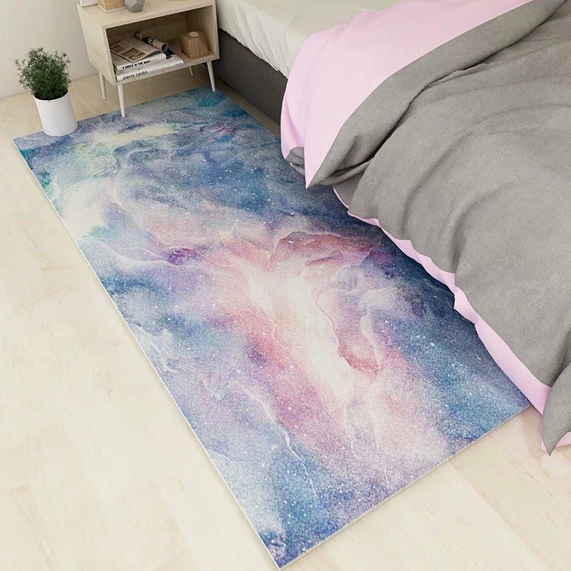 Nordic Bedroom Rug Multi Colored Color Block Indoor Rug Cotton Blend Easy Care Washable Area Carpet Pink-Blue Clearhalo 'Area Rug' 'Rug' 2296099