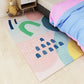 Nordic Bedroom Rug Multi Colored Color Block Indoor Rug Cotton Blend Easy Care Washable Area Carpet Light Pink Clearhalo 'Area Rug' 'Rug' 2296101