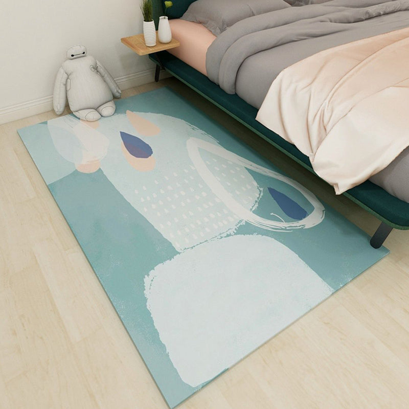 Nordic Bedroom Rug Multi Colored Color Block Indoor Rug Cotton Blend Easy Care Washable Area Carpet Blue Clearhalo 'Area Rug' 'Rug' 2296102