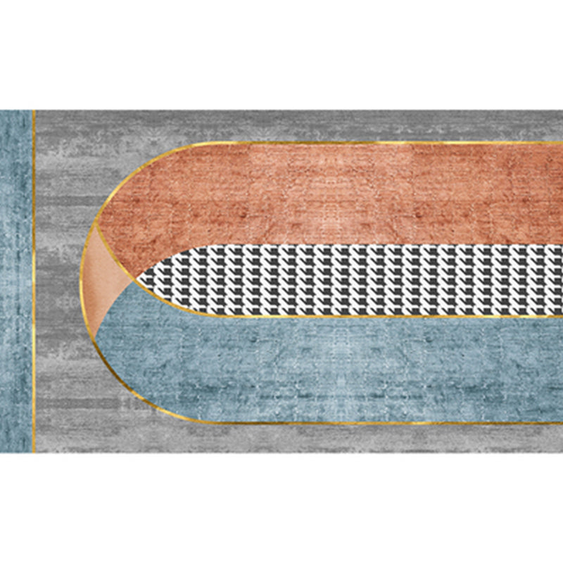 Western Home Decor Rug Multi Colored Painting Indoor Rug Cotton Blend Easy Care Washable Area Rug Dark Gray-Yellow Clearhalo 'Area Rug' 'Rug' 2296117
