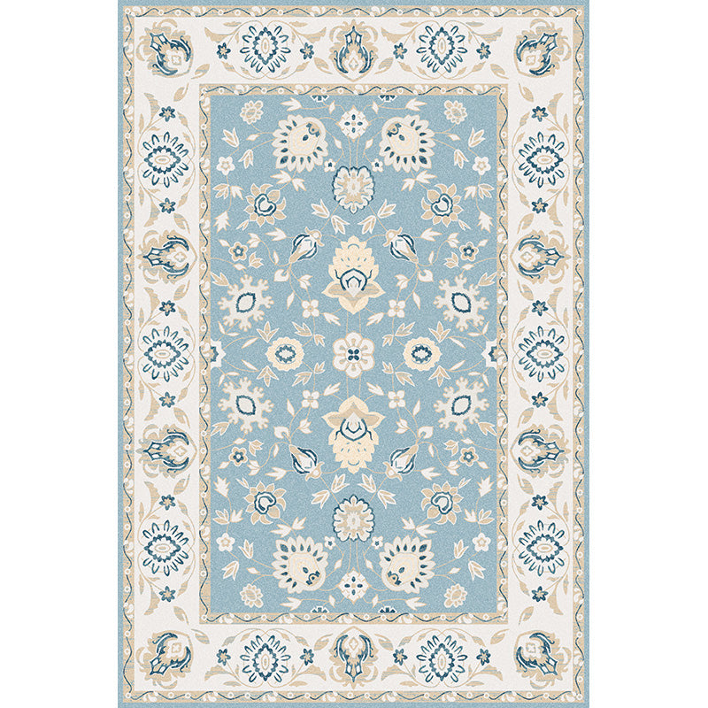 Vintage Living Room Rug Multi Colored Flower Printed Indoor Rug Polyster Easy Care Pet Friendly Carpet Clearhalo 'Area Rug' 'Moroccan' 'Rugs' Rug' 2296174