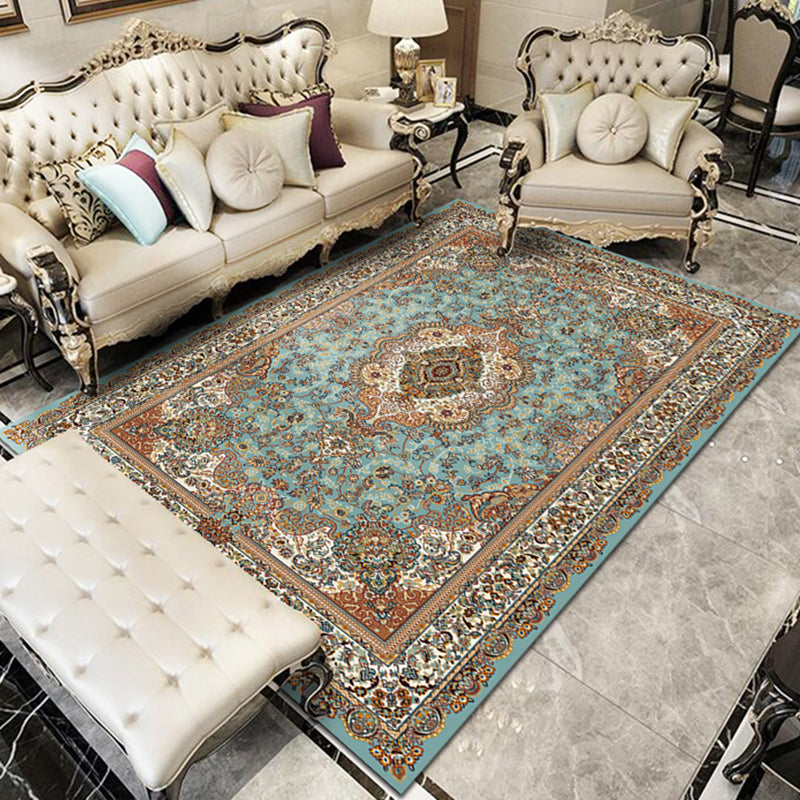 Nostalgia Floral Printed Rug Multi Color Synthetics Indoor Rug Non-Slip Backing Washable Carpet for Parlor Clearhalo 'Area Rug' 'Rugs' 'Vintage' Rug' 2296184