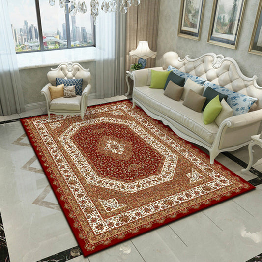 Nostalgia Floral Printed Rug Multi Color Synthetics Indoor Rug Non-Slip Backing Washable Carpet for Parlor Clearhalo 'Area Rug' 'Rugs' 'Vintage' Rug' 2296188