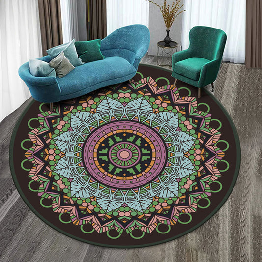 Designer Decoration Rug Multi Colored Floral Pattern Indoor Rug Synthetics Pet Friendly Washable Carpet Blue Clearhalo 'Area Rug' 'Moroccan' 'Rugs' Rug' 2296234